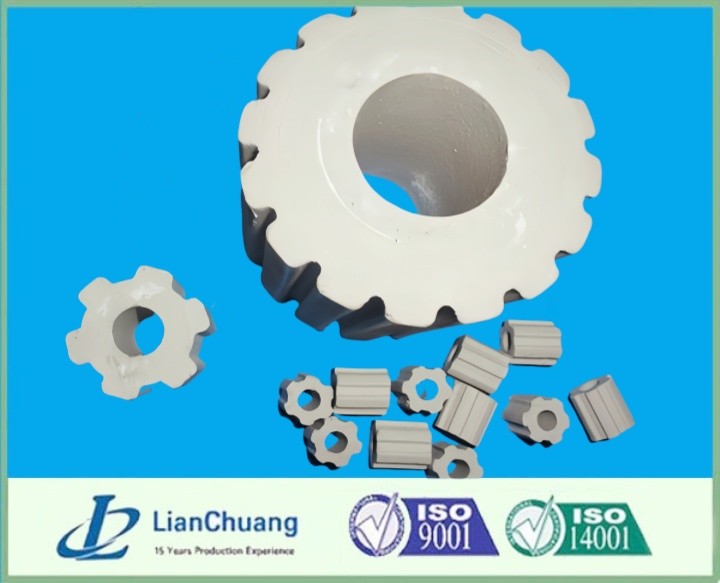 Ceramic Corrugated Raschig Ring , Ceramic Gear Ring Packing