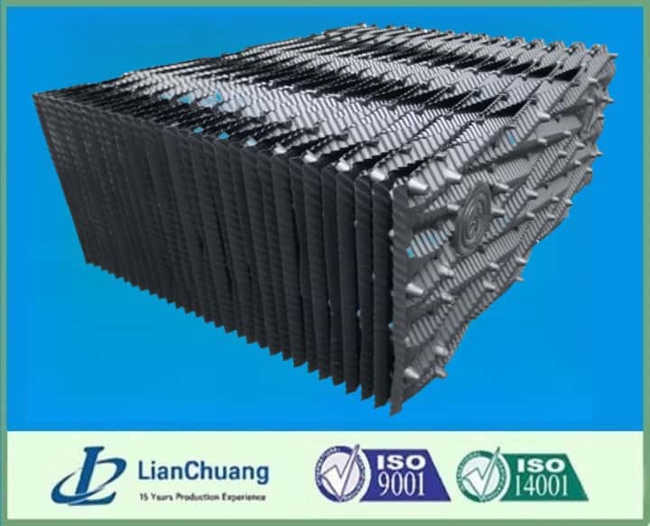 Kuh Series Black Color 750mm/950mm Width Industrial  Cross Flow Cooling Tower Fill Media Blocks 